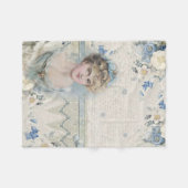 Shabby Chic  Victoriaans Lady met bloemen Fleece Deken (Voorkant (Horizontaal))