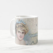 Shabby Chic  Victoriaans Lady met bloemen Koffiemok (Voorkant links)