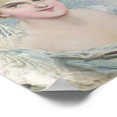 Shabby Chic  Victoriaans Lady met bloemen Poster (Hoek)