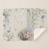Shabby Chic Victoriaans Lady met bloemen Sherpa Deken (Voorkant (horizontaal))