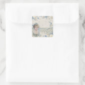 Shabby Chic  Victoriaans Lady met bloemen Vierkante Sticker (Tas)