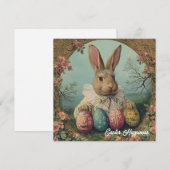 Shabby Chic Victoriaans Paaskonijn Feestdagenkaart (Voorkant / Achterkant)