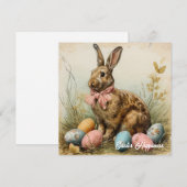  Shabby Chic Victoriaans Paaskonijn Feestdagenkaart (Voorkant / Achterkant)