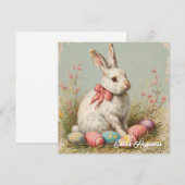  Shabby Chic Victoriaans Paaskonijn Feestdagenkaart (Voorkant / Achterkant)
