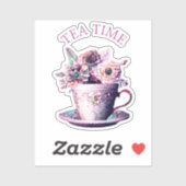  Shabby Chic Victoriaans Theetijd Teacup Sticker (Vel)