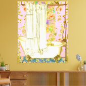 Shabby Chic Victoriaans Tub Messing Fixtures Canvas Afdruk (Insitu (Woonkamer))