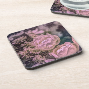 Shabby chic Victoriaans tuin Bohemian roze Rose Drankjes Onderzetter