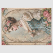 Shabby Chic  Victoriaans vrouw Tissuepapier (Voorkant)