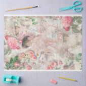  Shabby Chic Victoriaans vrouwen en roze rozen Tissuepapier (Craft)