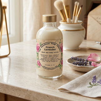 Shabby Chic Vintage Bloem Zeep Cosmetica label