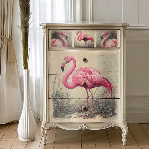 Shabby Chic Vintage Flamingo Decoupage Tissuepapier