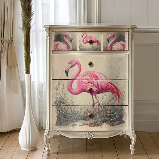 Shabby Chic Vintage Flamingo Decoupage Tissuepapier