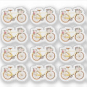 Shabby Chic Vintage Gele Fiets Planner Blad Sticker (Voorkant)
