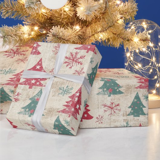 Shabby Chic Vintage kerstboom Cadeaupapier (Feestdagen)