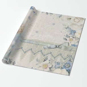 Shabby Chic Vintage Victoriaanse Dame met Bloemen Cadeaupapier