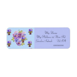 Shabby Chic Viola Flower Return-adreslabels Etiket