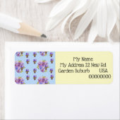 Shabby Chic Viola Flower Return-adreslabels Etiket (Insitu)