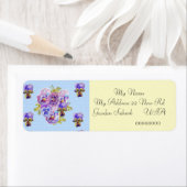 Shabby Chic Viola Flower Return-adreslabels Etiket (Insitu)
