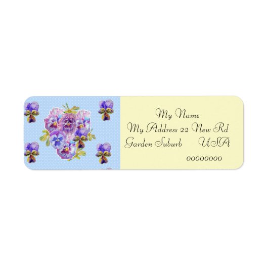 Shabby Chic Viola Flower Return-adreslabels Etiket (Voorkant)