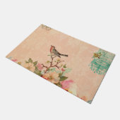 Shabby, chic, vogel, vlinder, kant, floral, countr deurmat (Schuin)