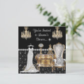 Shabby Chic  Vrijgezellenfeest met Bling Kaart (Staand voorkant)