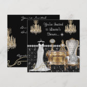 Shabby Chic  Vrijgezellenfeest met Bling Kaart (Voorkant / Achterkant)