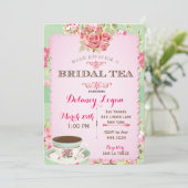 Shabby Chic Vrijgezellenfeest Tea Invitation Kaart (Staand voorkant)