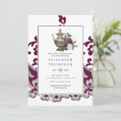 Shabby-Chic Vrijgezellenfeest Tea Party Kaart (Staand voorkant)