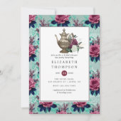 Shabby-Chic Vrijgezellenfeest Tea Party Kaart (Voorkant)