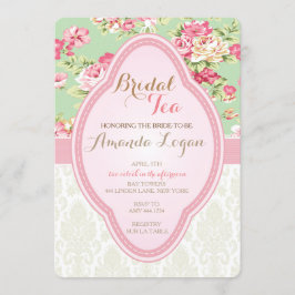 Shabby Chic Vrijgezellenfeest Tea Party-uitnodigin Kaart