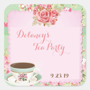 Shabby Chic Vrijgezellenfeest theefeest stickers