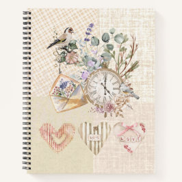 Shabby chic  Waterverf Aardse textuur Notitieboek