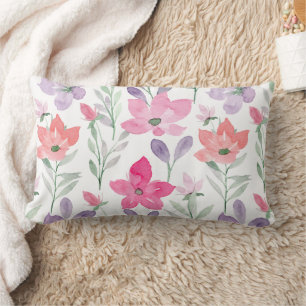 Shabby Chic Waterverf Bloemenpatroon Kussen