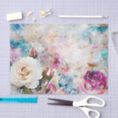 Shabby Chic Waterverf Floral Tissuepapier (Craft)