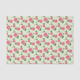 Shabby Chic Waterverf Pink Rose Floral Design Tissuepapier