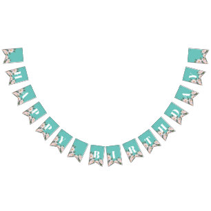 Shabby Chic Waterverf Pink Roses Ballerina Vlaggetjes