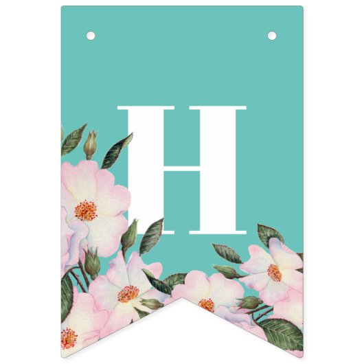 Shabby Chic Waterverf Pink Roses Ballerina Vlaggetjes (Tweede vlag)