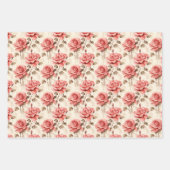 Shabby Chic waterverf rood Frans rozen groen Inpakpapier Vel (Voorkant 2)