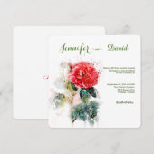 Shabby Chic Waterverf Roos bruiloft uitnodiging (Voorkant / Achterkant)