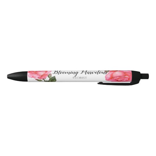 Shabby Chic Waterverf Roze Roses Floral Design Blauwe Inkt Pen (Bodem)