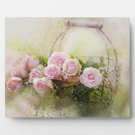  Shabby Chic Waterverf roze rozen Fotoplaat