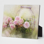  Shabby Chic Waterverf roze rozen Fotoplaat (Zijkant)
