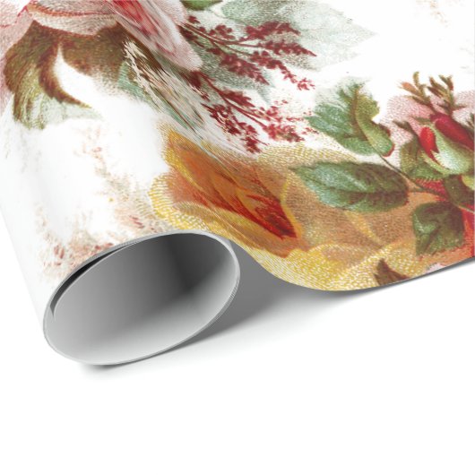 Shabby Chic Wedding Floral Wrapping Paper Cadeaupapier (Rol Hoek)