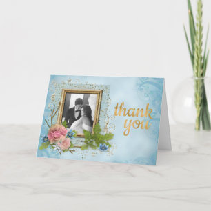 Shabby Chic Wedding Foto Dank je creditcard Bedankkaart