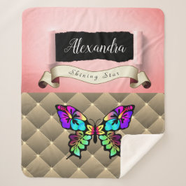 Shabby Chic Whimsical Pop Art Collage Sherpa Deken