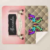 Shabby Chic Whimsical Pop Art Collage Sherpa Deken (Voorkant (horizontaal))