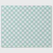 Shabby Chic White Aqua Seaglass Turquoise Gingham Cadeaupapier (Vlak)