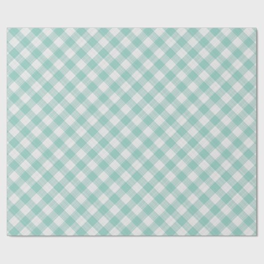 Shabby Chic White Aqua Seaglass Turquoise Gingham Cadeaupapier (Vlak)
