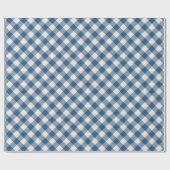 Shabby Chic White Cadet Blue Gingham Cadeaupapier (Vlak)