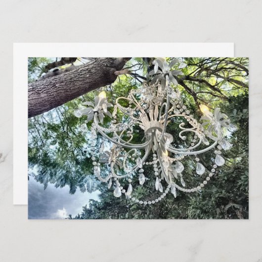 Shabby Chic White Crystal Chandelier (Voorkant / Achterkant)